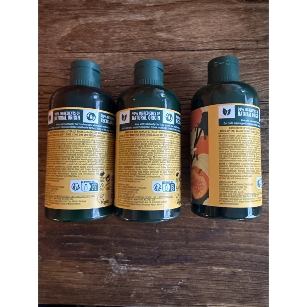 THE BODY SHOP SHOWER CREAM VANILLA PUMPKIN NORMAL /DRY VEGAN‎ 8.4 OZ. LOT OF (3)